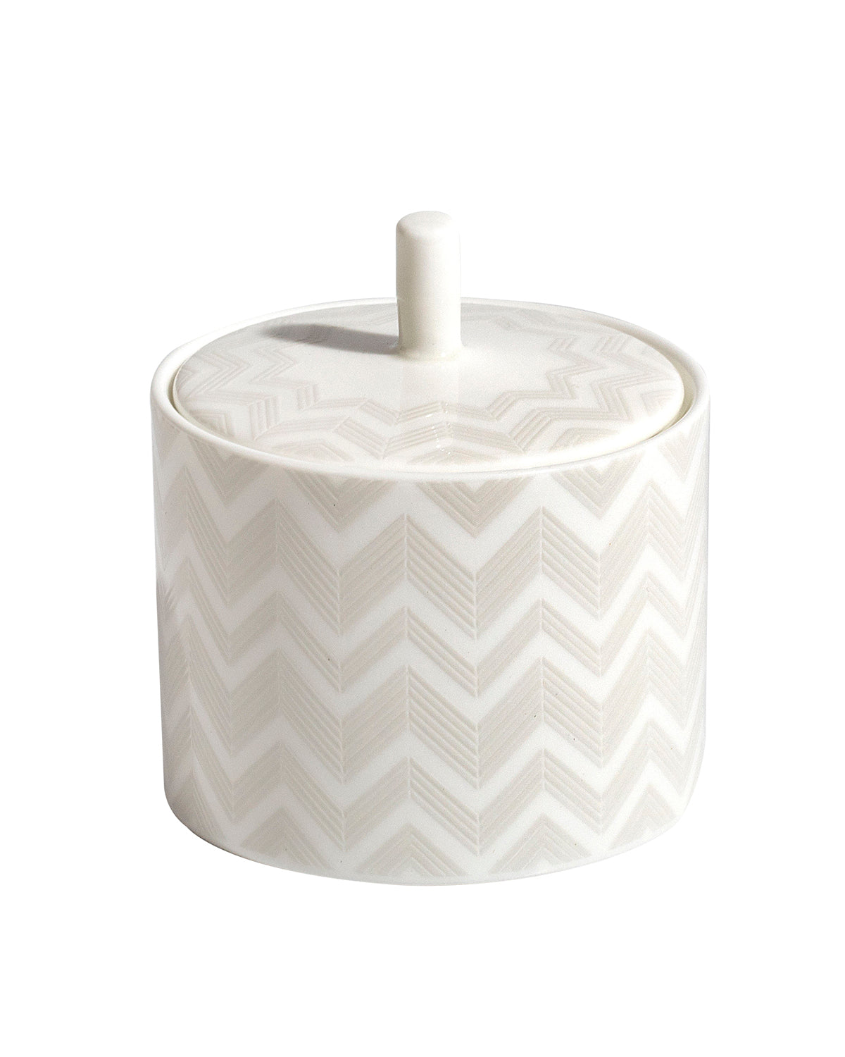 Sugar Pot ZIG ZAG  White diam. 3.3", H 3.5"