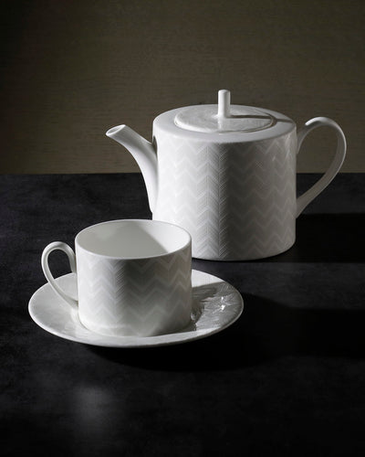 Missoni Home Tea Pot or Coffee Pot ZIG ZAG  White diam. 4.75", H 4.5"