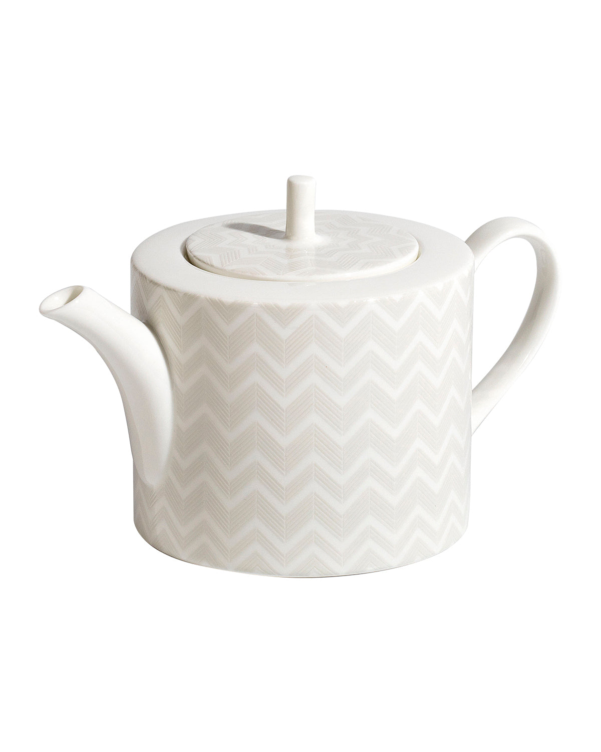 Missoni Home Tea Pot or Coffee Pot ZIG ZAG  White diam. 4.75", H 4.5"