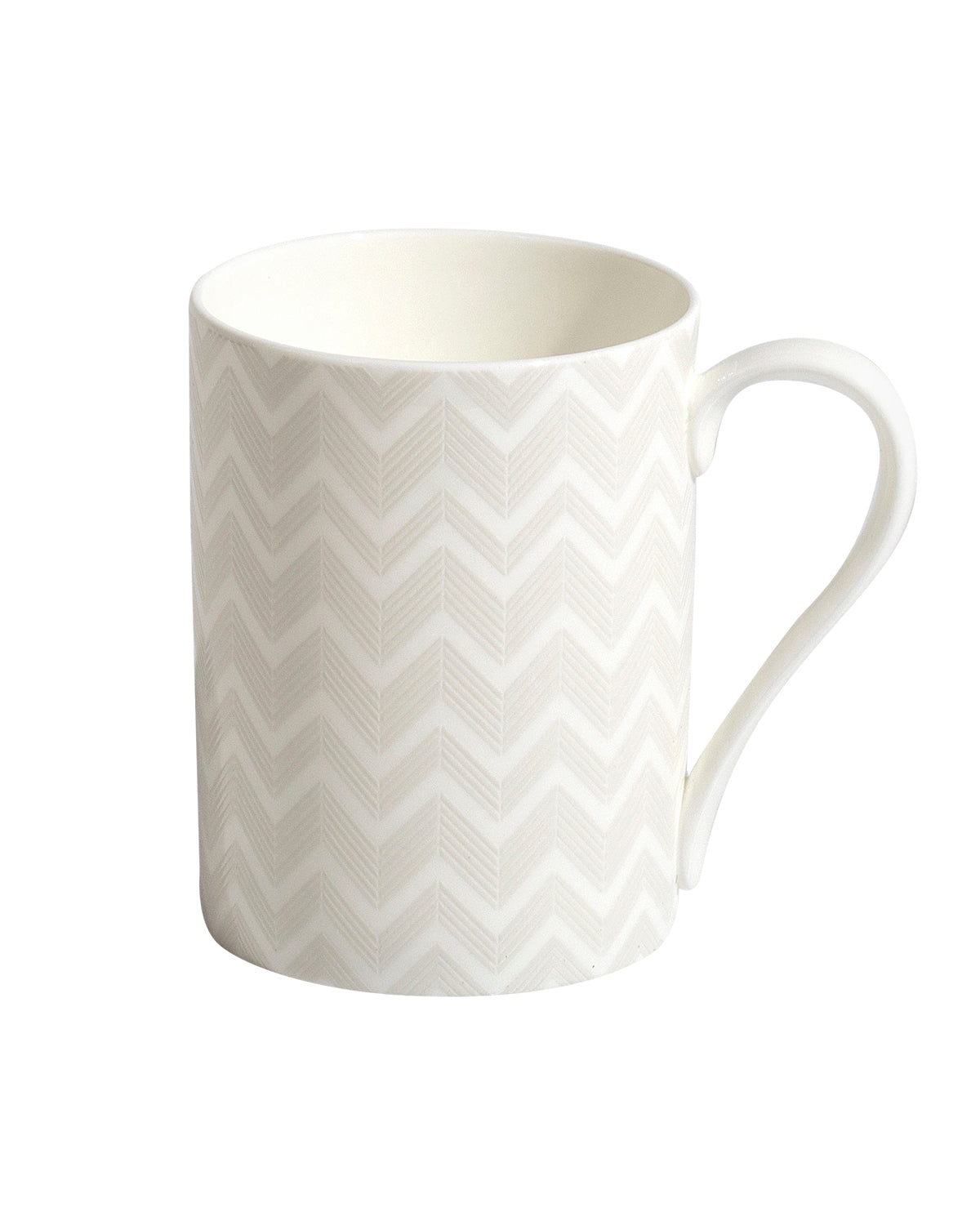 Missoni Home Mug Cup ZIG ZAG in Luxury Box White diam. 2.5", H 3.3", cap. 12.5 oz