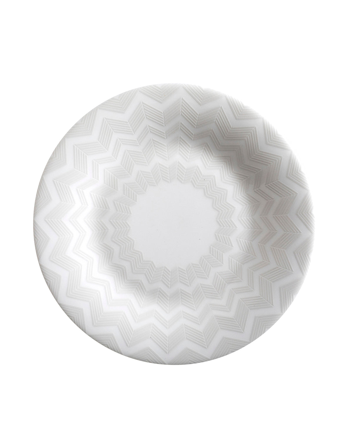 Dinner Plate ZIG ZAG WHITE Set of 6 Fine Bone China Ø 10.83"