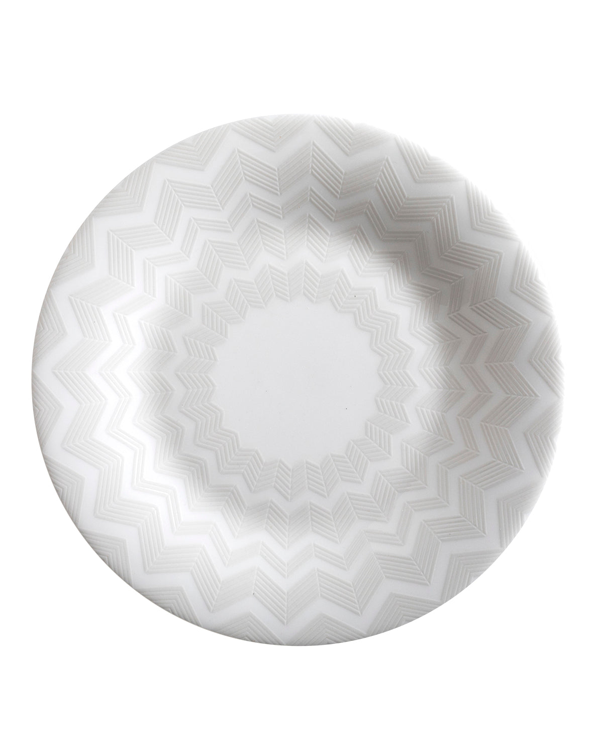 Bread & Butter Plate ZIG ZAG WHITE Set of 6 Fine Bone China Ø 6.1"