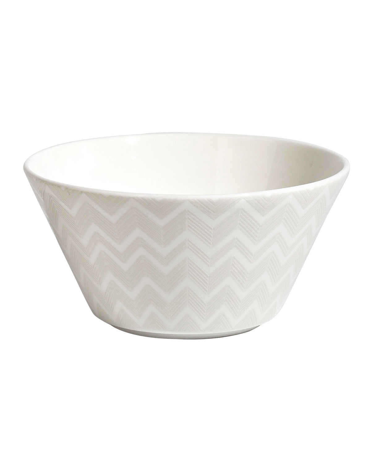 Fruit Bowl ZIG ZAG WHITE Set of 6 Fine Bone China Ø 5.04" × H 2.48"