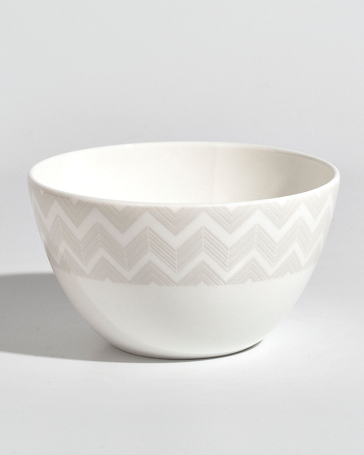 Rice Bowl ZIG ZAG WHITE Set of 6 Fine Bone China Ø 4.45" × H 2.36"