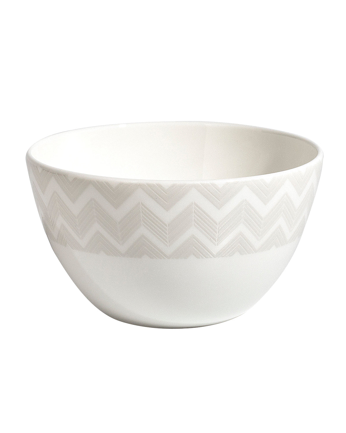Missoni Home Rice Bowls ZIG ZAG Set of 6  White diam. 11.3" H 2.4 "