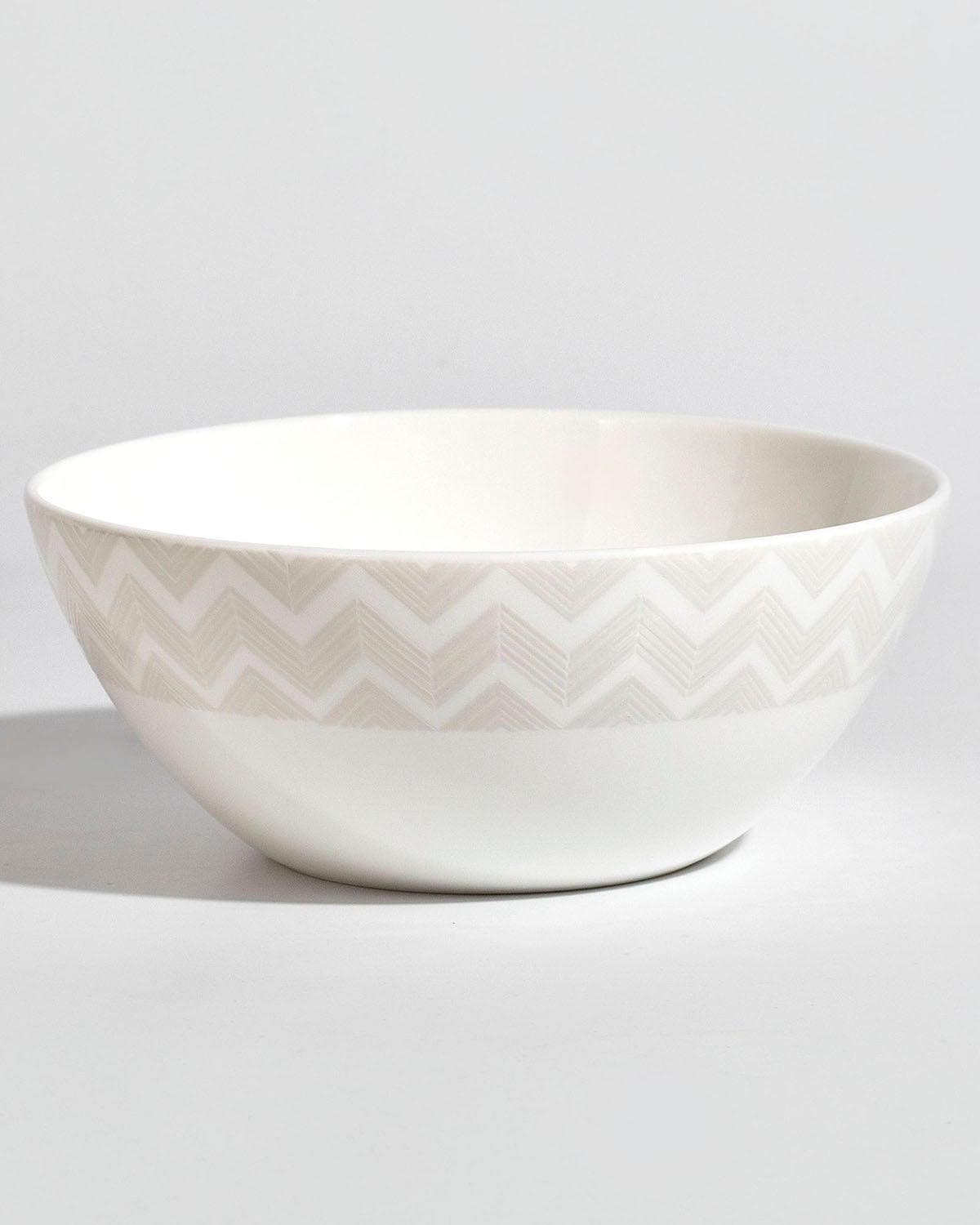 Soup Bowls ZIG ZAG Set of 6  White diam. 14.5" H. 2.4"