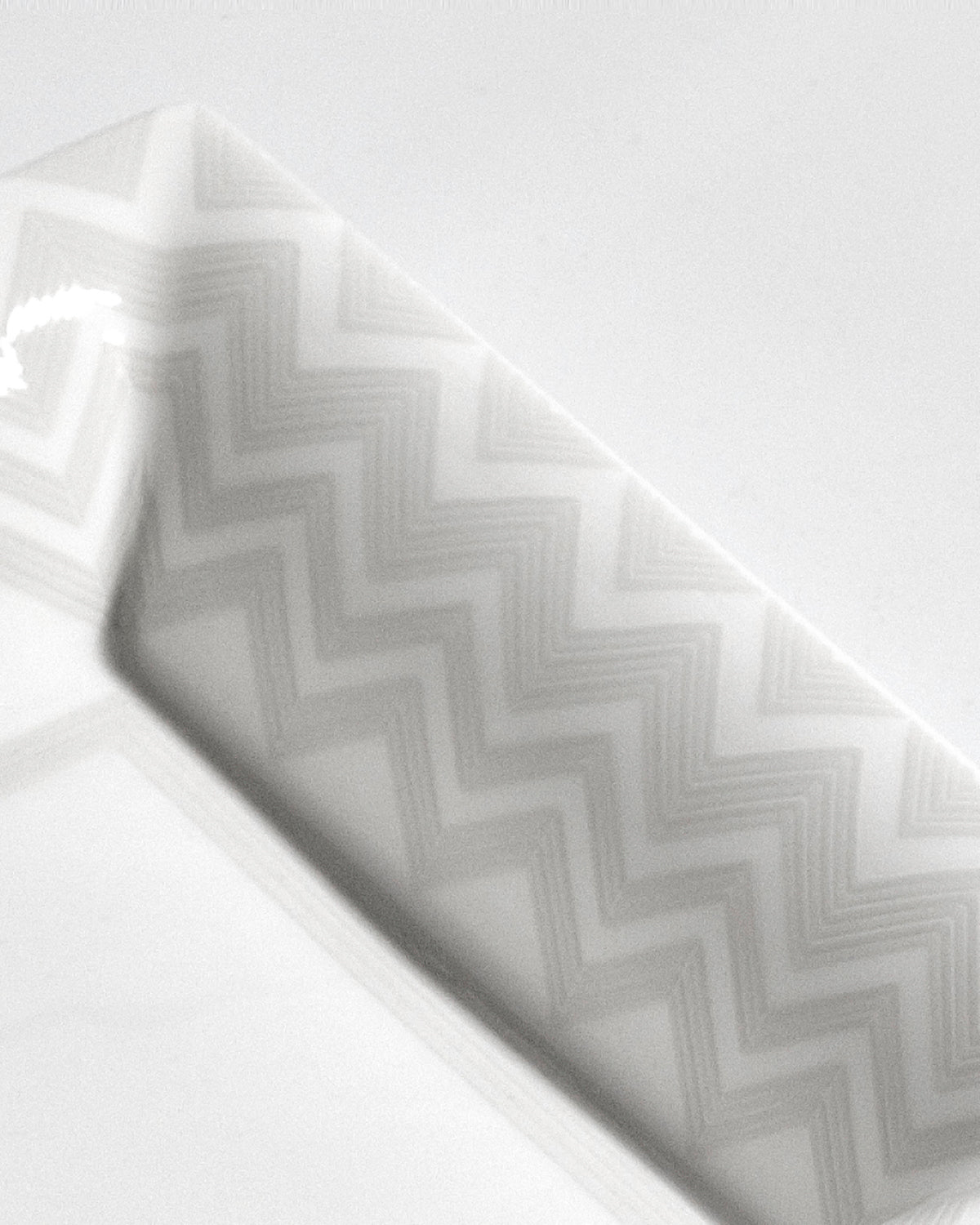 Missoni Home Tray ZIG ZAG Rectangular Large in Luxury Box White 8.5" x 6.75"