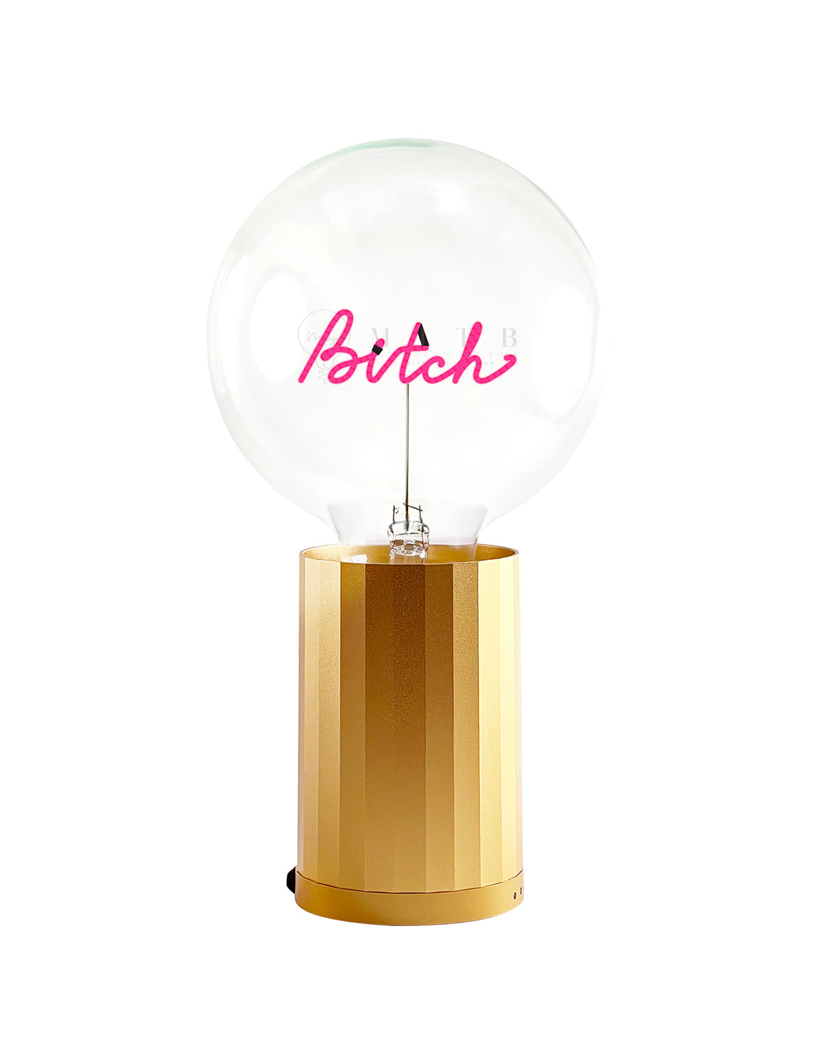 Bulb BITCH Red with Base Table Lamp PORTABLE Rose Gold