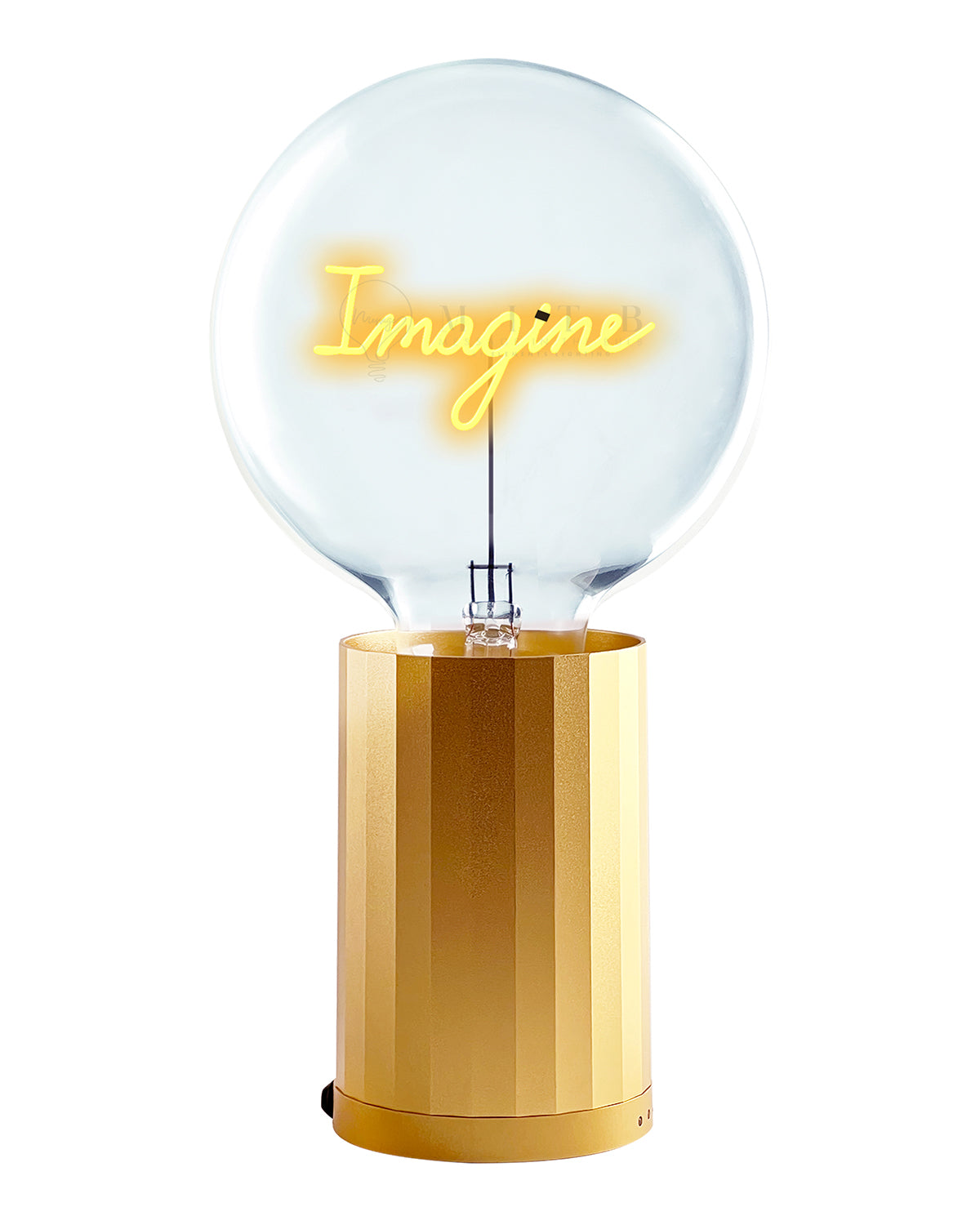 Bulb IMAGINE  Amber with Base Table Lamp PORTABLE Black