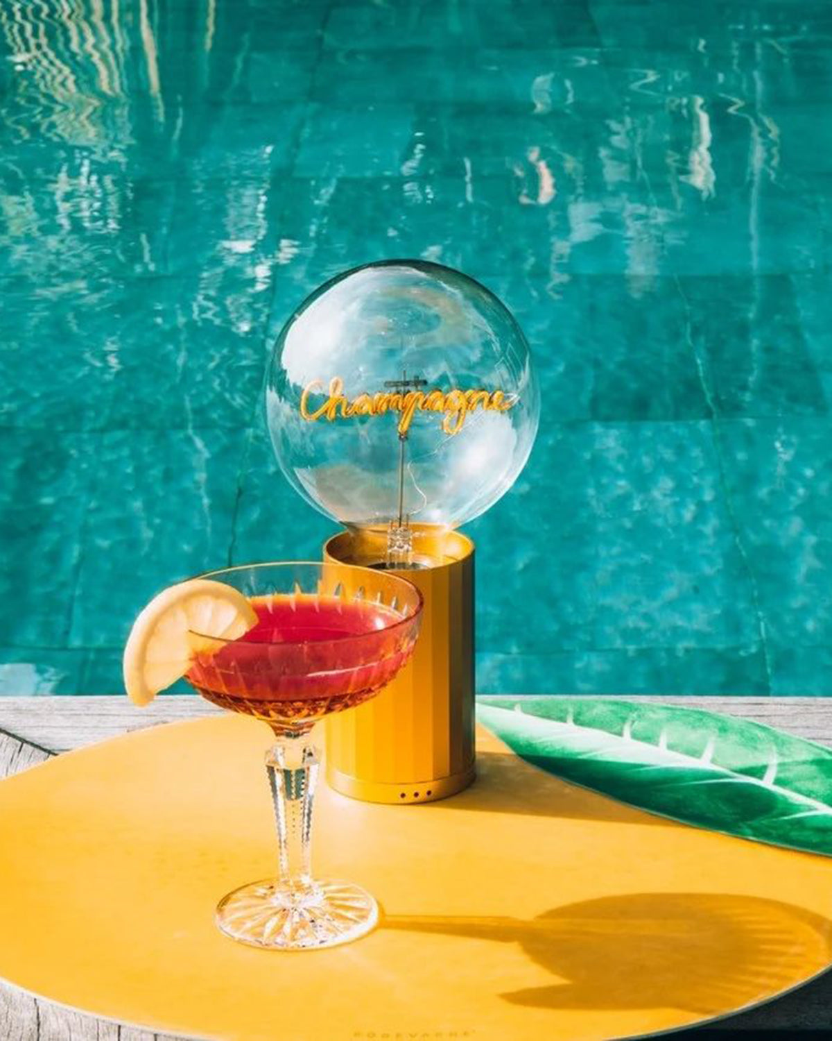 Bulb CHAMPAGNE Amber with Base Table Lamp PORTABLE Pop Nomad Emerald