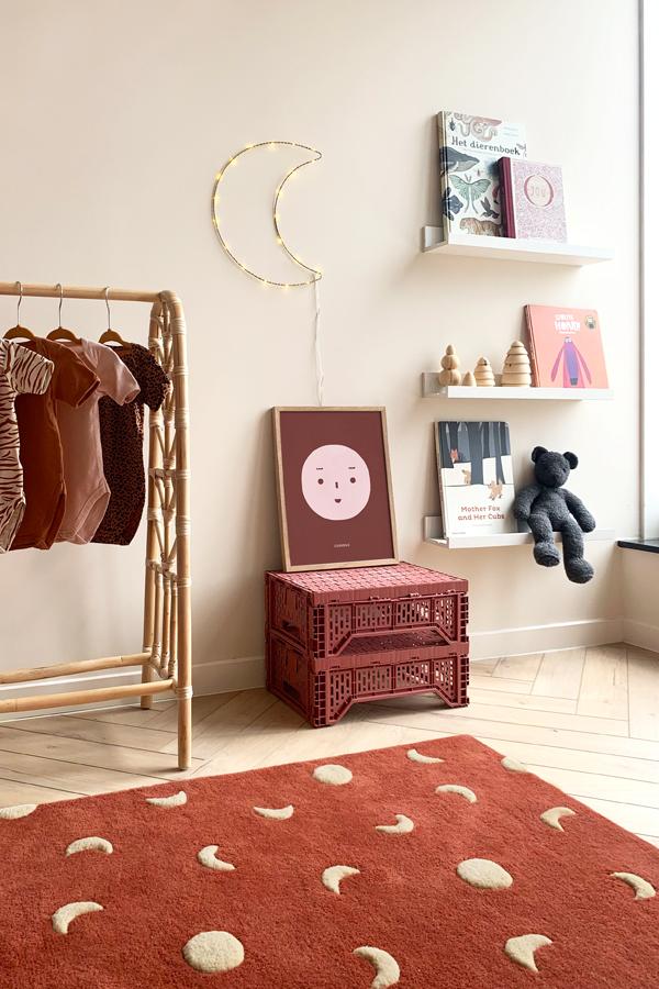 Maison Deux Rug MOONS Brick Red / Gold Print 3.9 x 5.9 ft