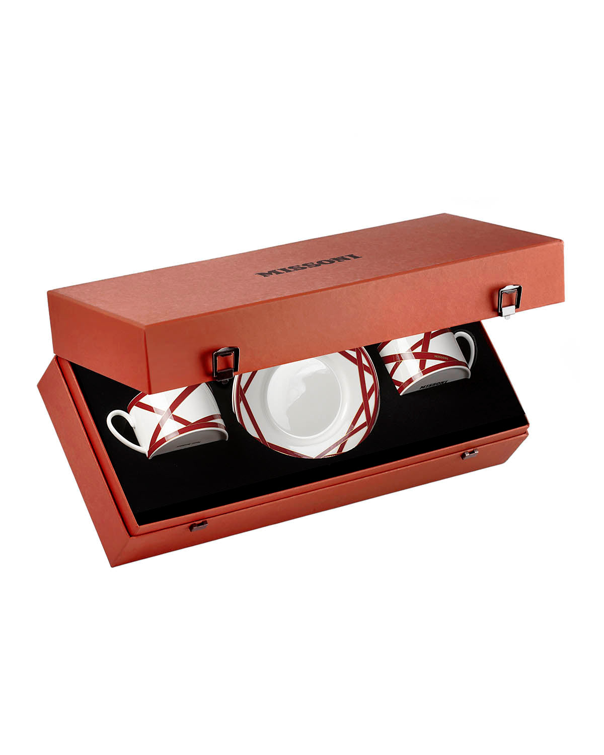 NASTRI BORDEAUX Luxury box Set 2 Pcs. Tea Cup & Saucer