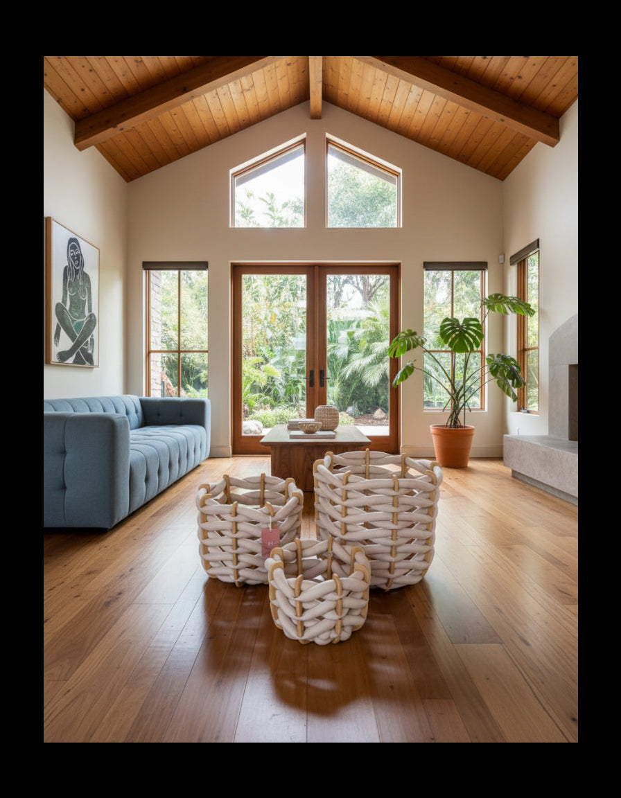 Set Of 3 Baskets - Stone