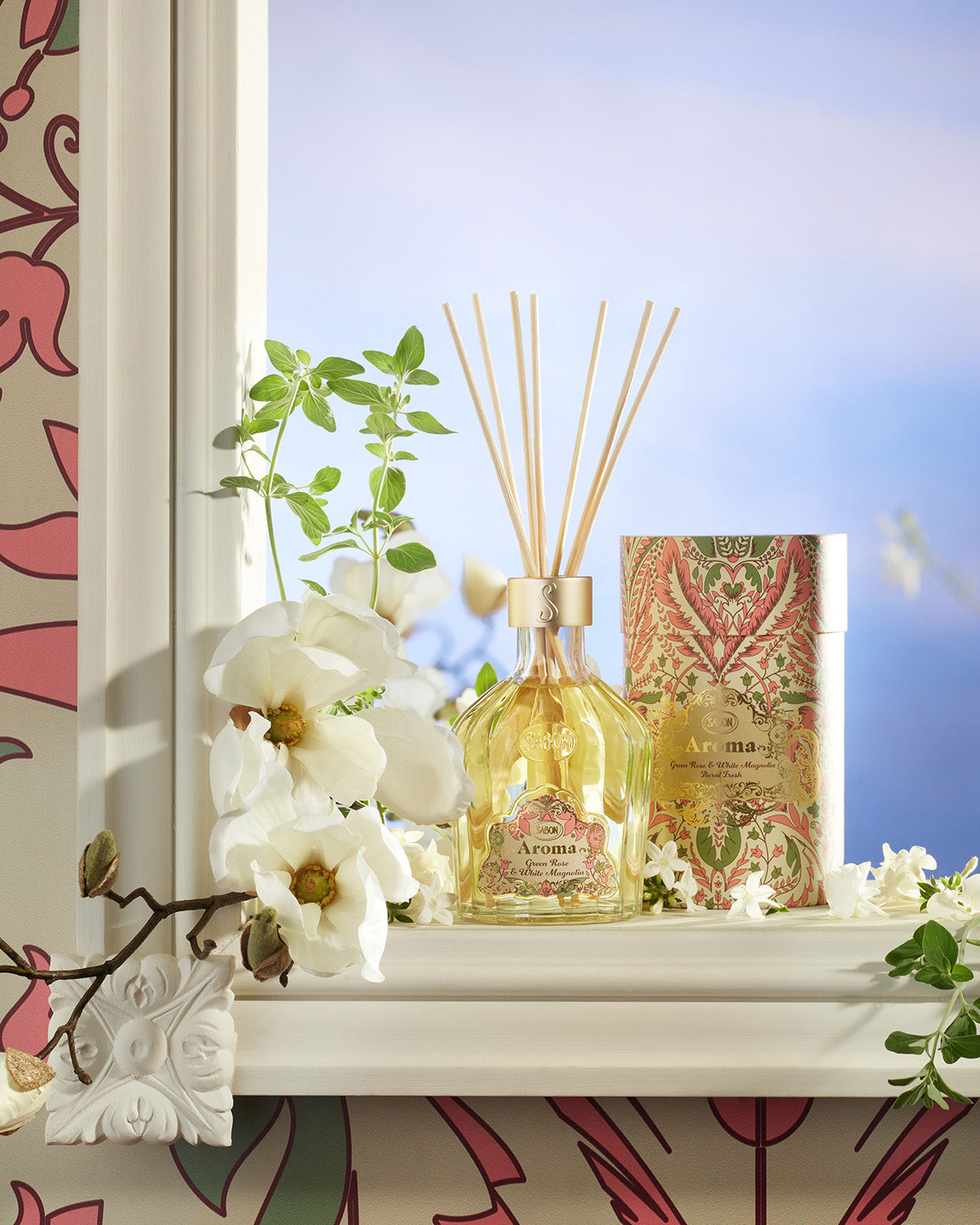 Reed Diffuser AROMA Green Rose & White Magnolia 100ml