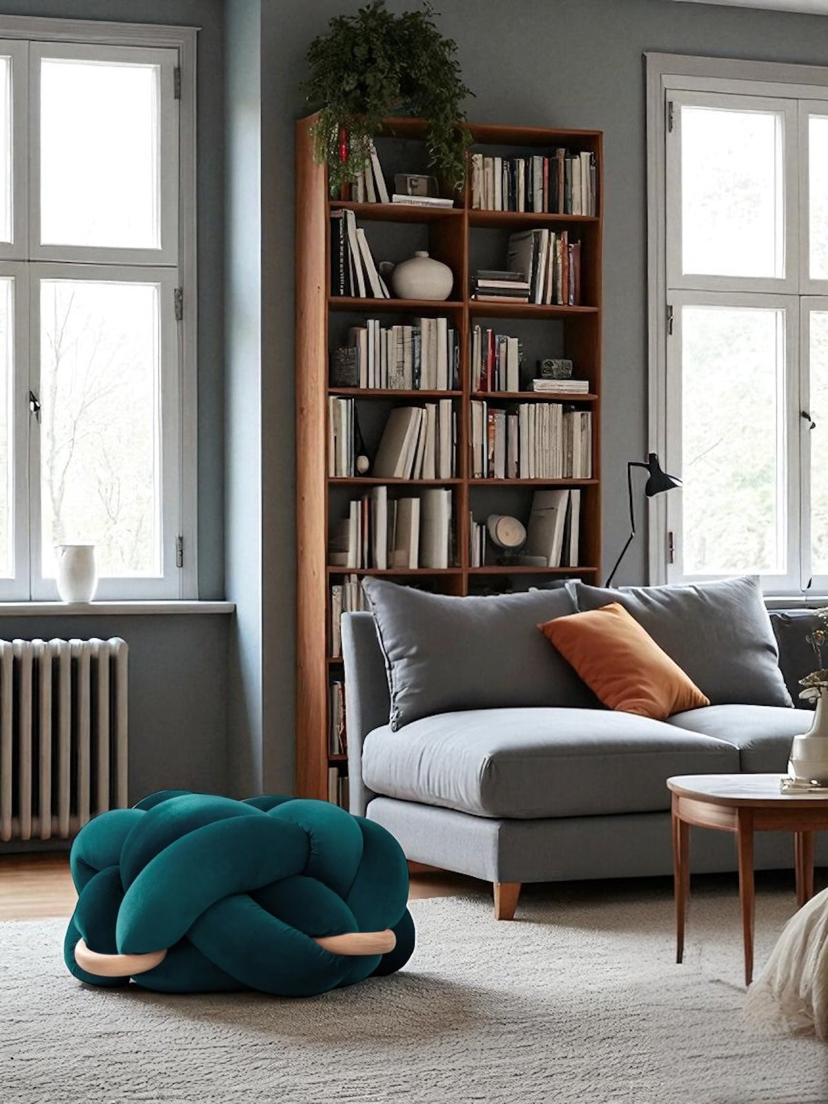 (L) Petrol Knot Ottoman