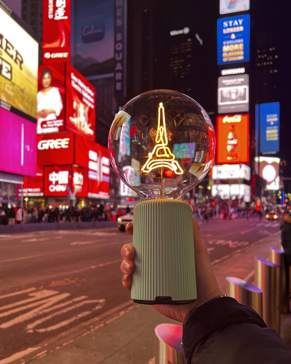 Bulb EIFFEL TOWER Amber with Base Table Lamp PORTABLE Pop Nomad