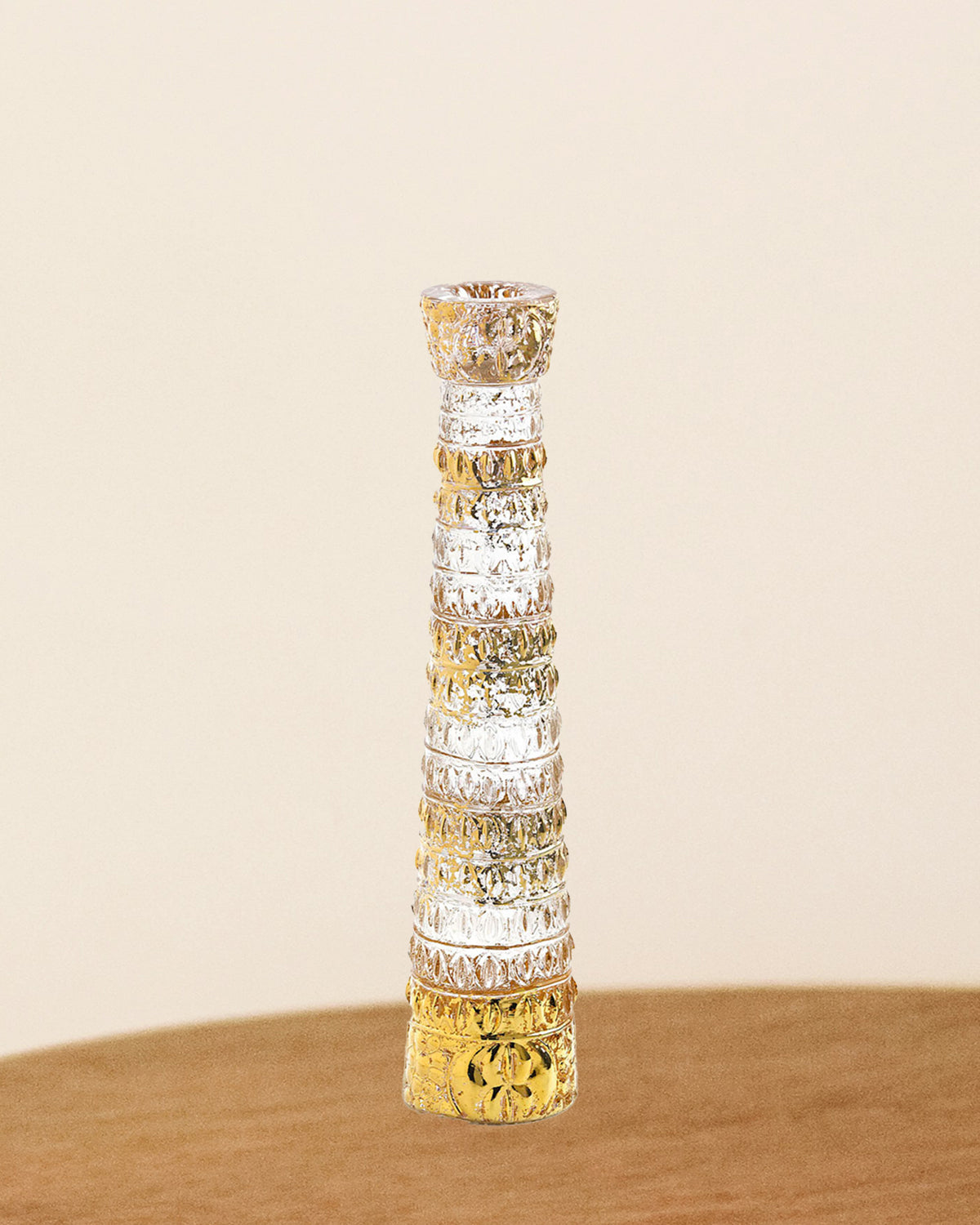 Candleholder, CROCODILE GOLD, 24% Lead Crystal