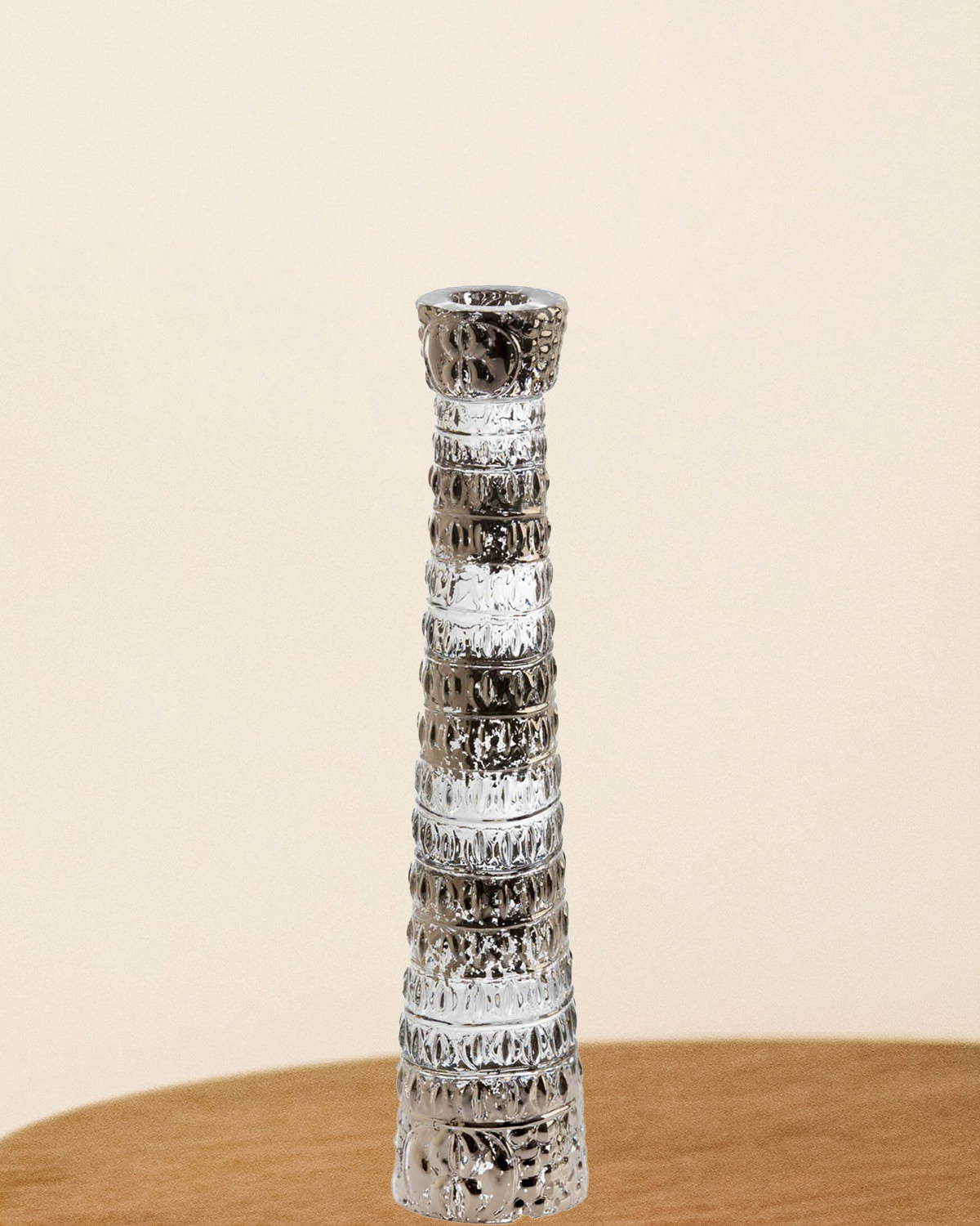 Candleholder, CROCODILE PLATIN, 24% Lead Crystal