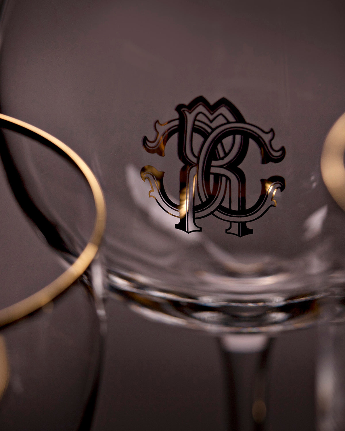 Old Fashion Glass NEW MONOGRAM  Gold diam. 3.5", H 4", cap. 14.75 oz