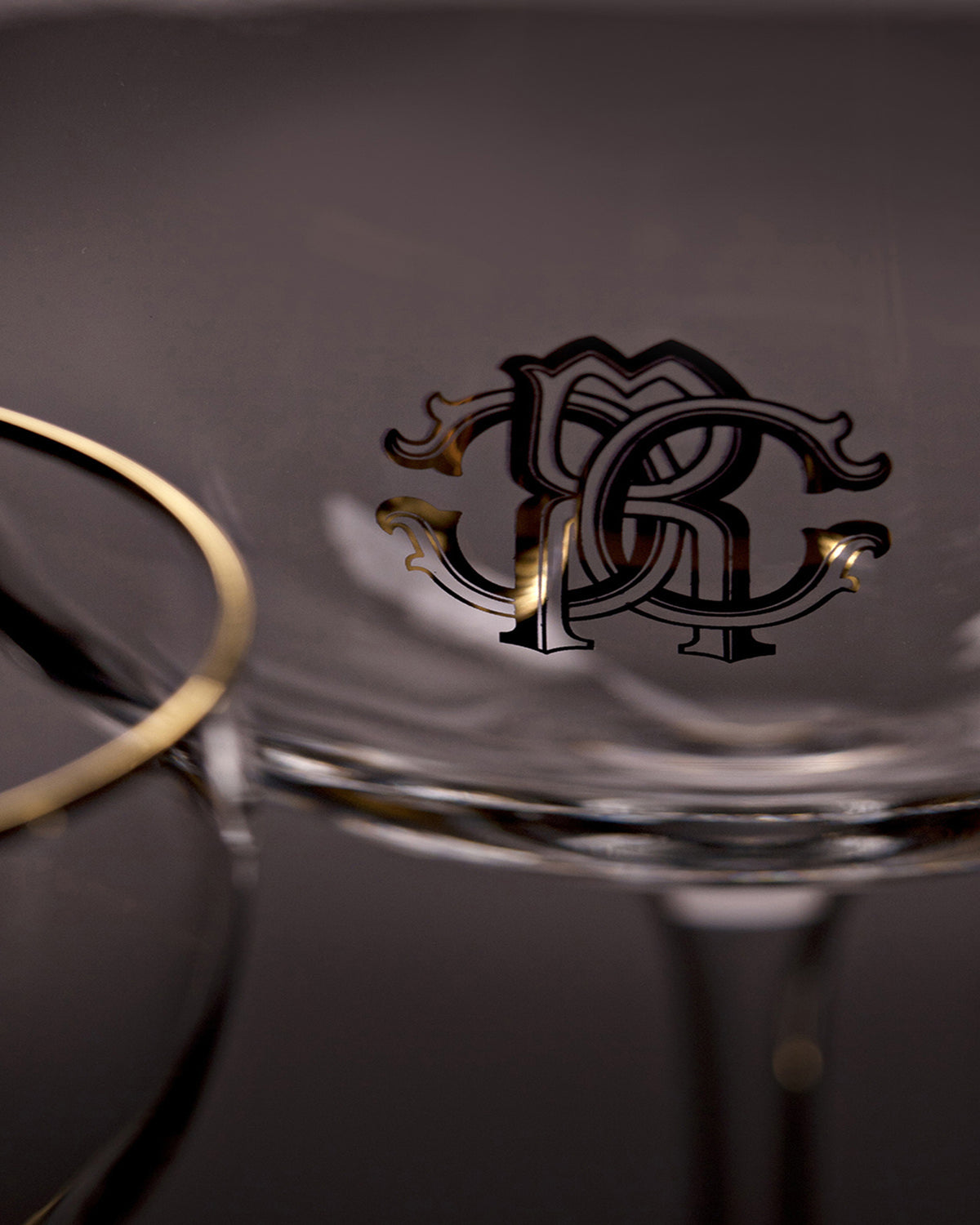 Old Fashion Glass NEW MONOGRAM  Gold diam. 3.5", H 4", cap. 14.75 oz