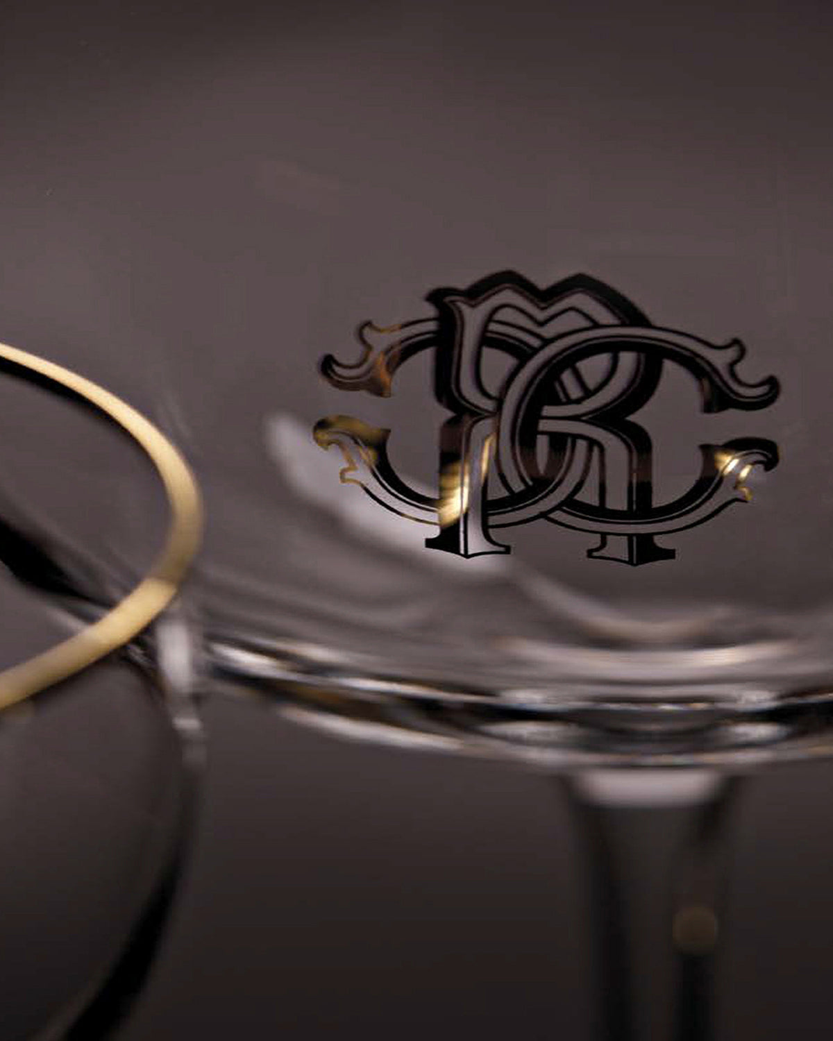 Water Goblet NEW MONOGRAM  Gold H 9", cap. 18.25 oz
