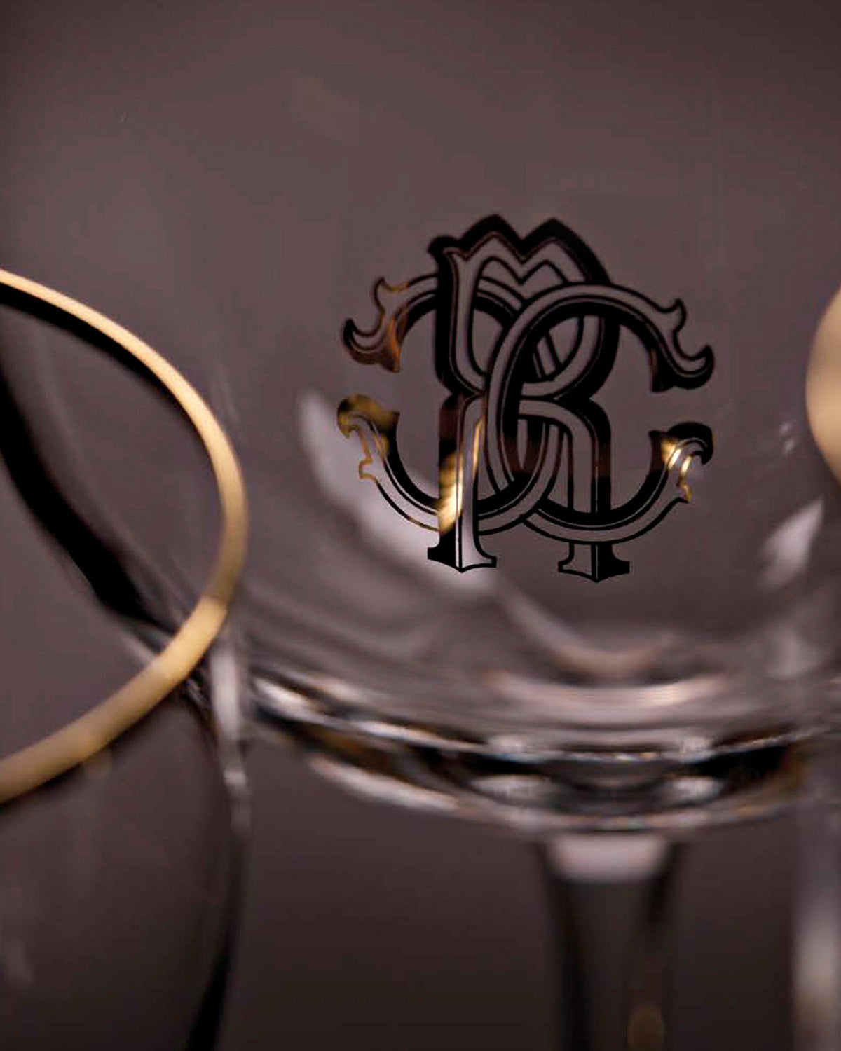 Wine Goblet NEW MONOGRAM  Gold 14.5 oz, H 8.5"