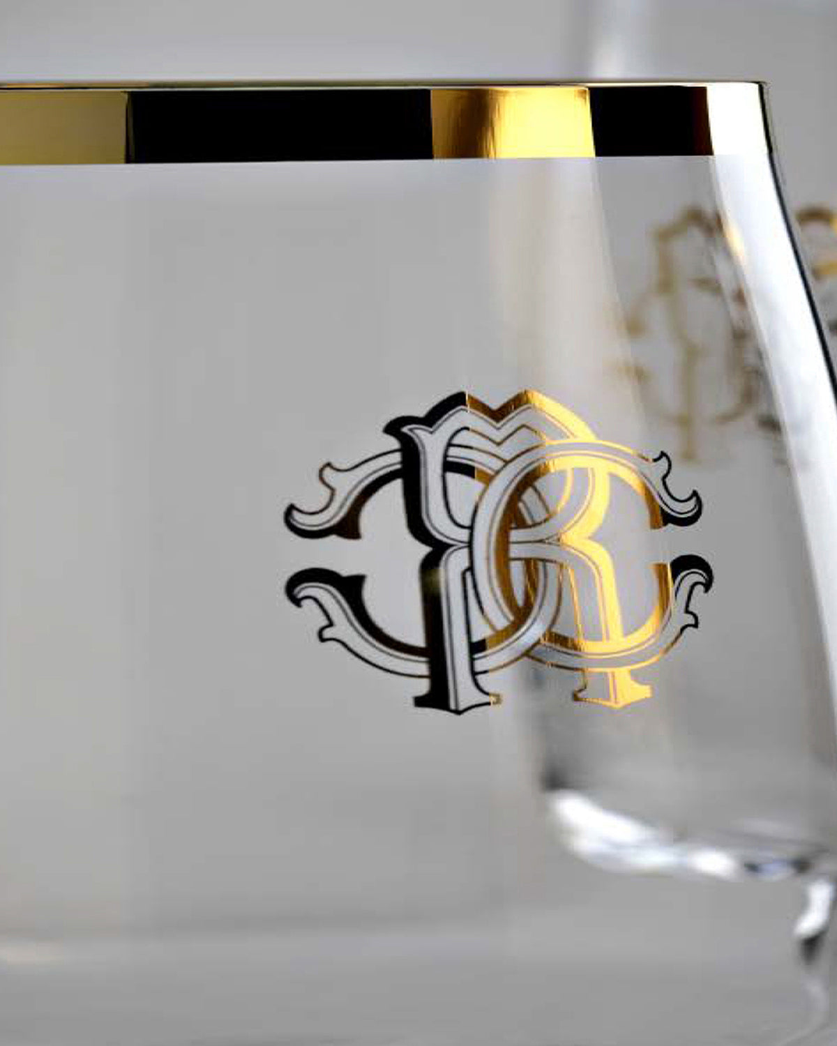 Champagne Goblet NEW MONOGRAM  Gold H 9.25", cap. 10 oz
