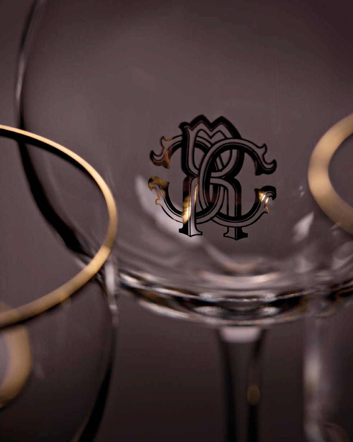 Champagne Goblet NEW MONOGRAM  Gold H 9.25", cap. 10 oz