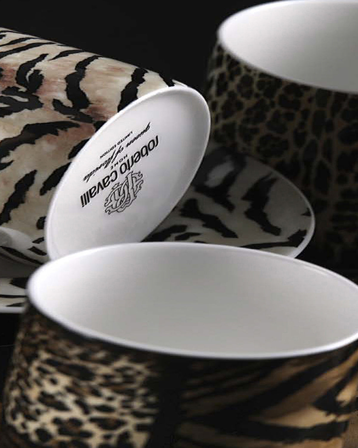 Coffee Cup & Saucer AFRICA Set of 6 in Luxury Box  diam. 2.3", H 2.5", Cap. 4 oz, Saucer diam. 4.75"