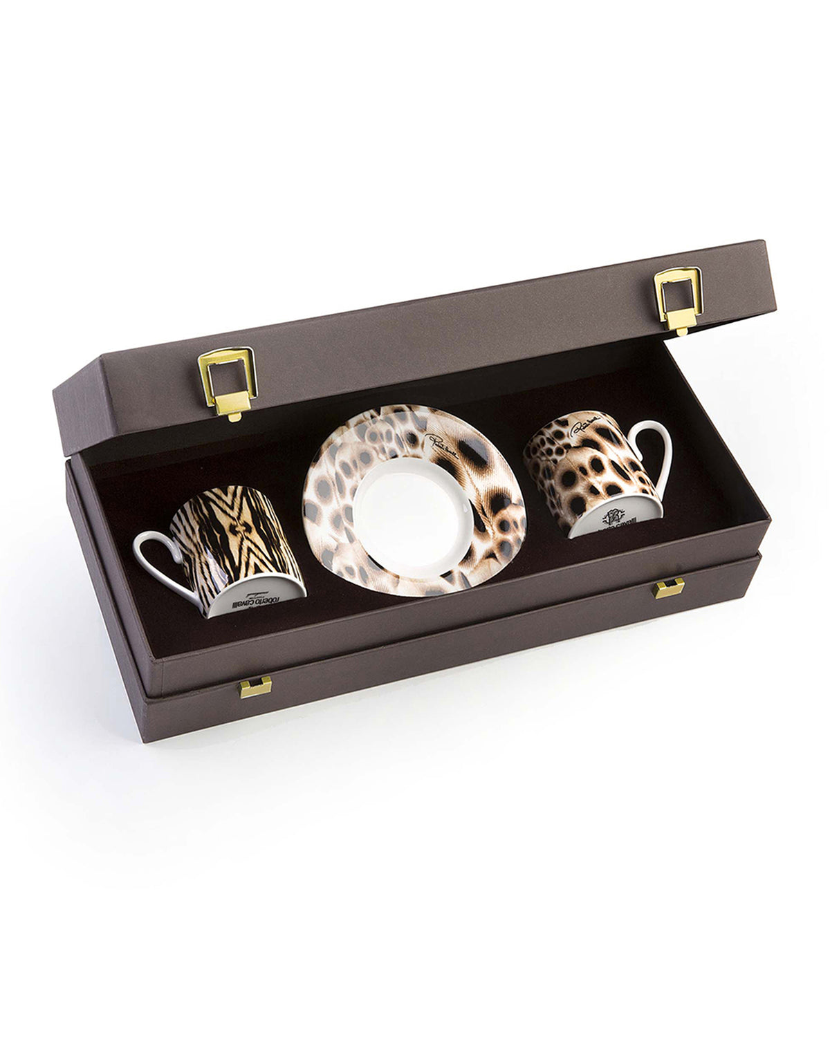 Coffee Cup & Saucer AFRICA CASABLANCA AND MALINDI Set of 2 in Luxury Box  diam. 2.3", H 2.5", Cap. 4 oz, Saucer diam. 4.75"