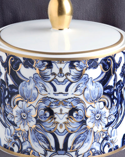 Sugar Pot AZULEJOS   diam. 3.3", H 3.5"