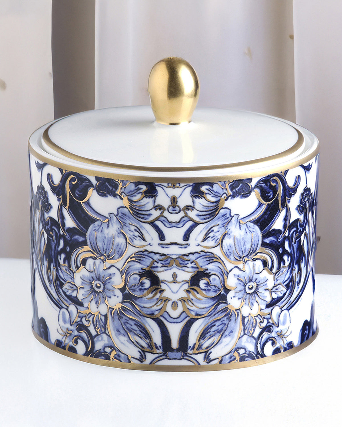 Sugar Pot AZULEJOS   diam. 3.3", H 3.5"