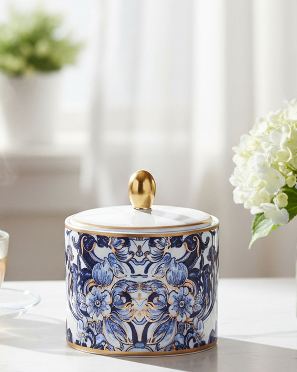 Sugar Pot AZULEJOS   diam. 3.3", H 3.5"