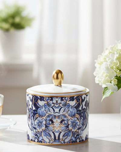 Sugar Pot AZULEJOS   diam. 3.3", H 3.5"