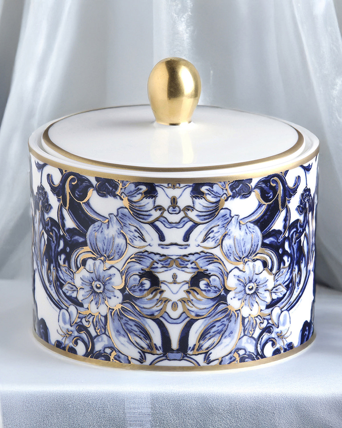 Sugar Pot AZULEJOS   diam. 3.3", H 3.5"