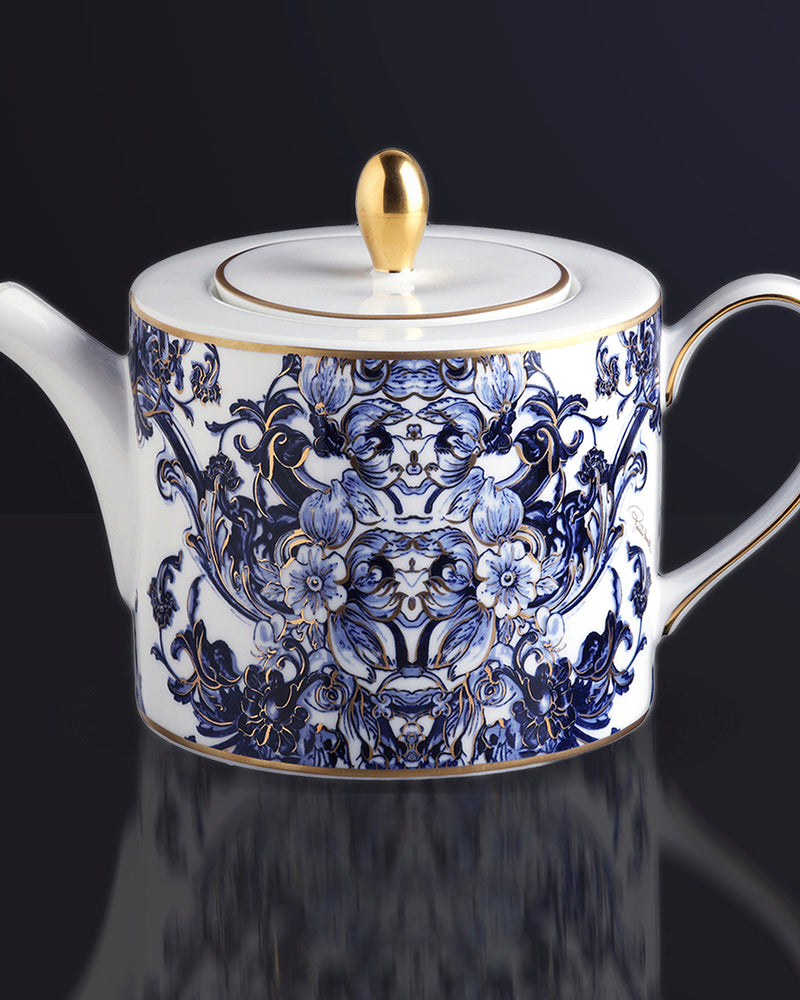 Roberto Cavalli Home Tea Pot or Coffee Pot AZULEJOS   diam. 4.75", H 4.5"