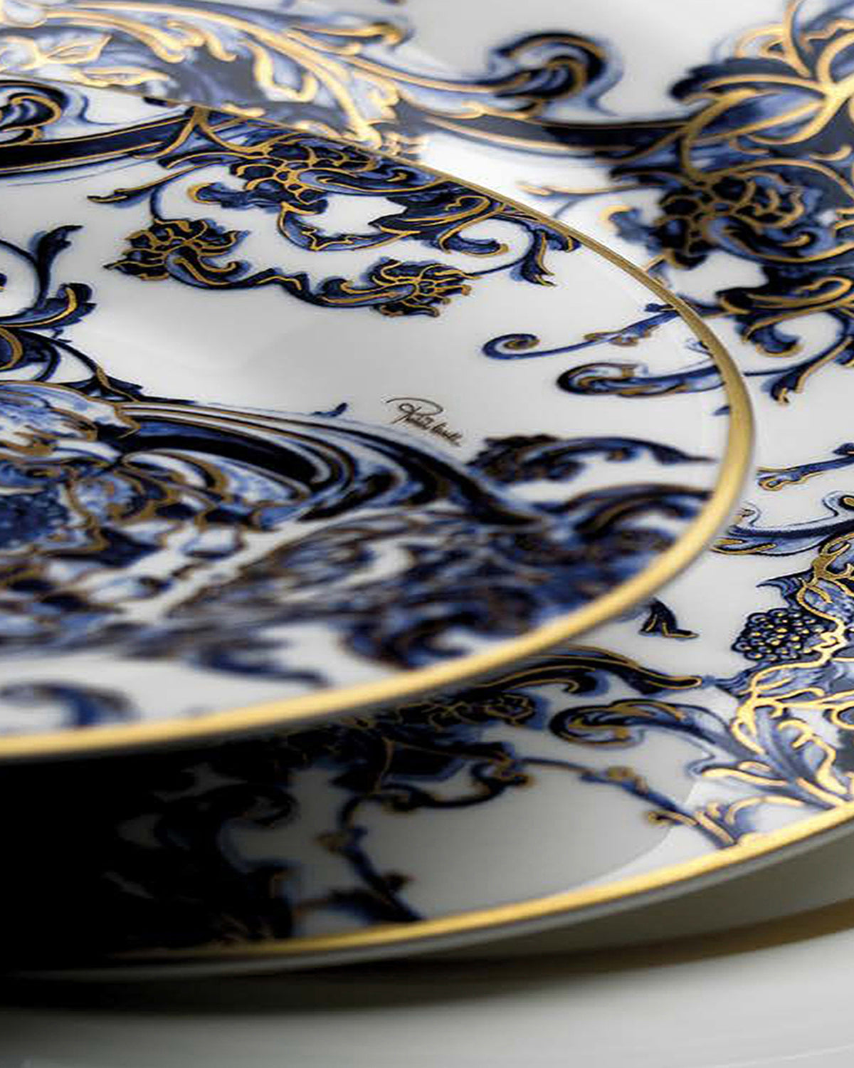 Tea Cup & Saucer AZULEJOS Set of 2 in Luxury Box diam. 3.3", H 2.3", cap. 7.5 oz, Saucer diam. 6"