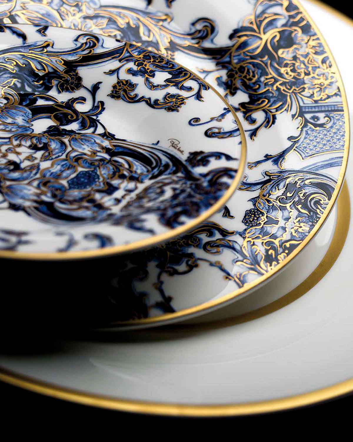 Tea Cup & Saucer AZULEJOS Set of 2 in Luxury Box diam. 3.3", H 2.3", cap. 7.5 oz, Saucer diam. 6"