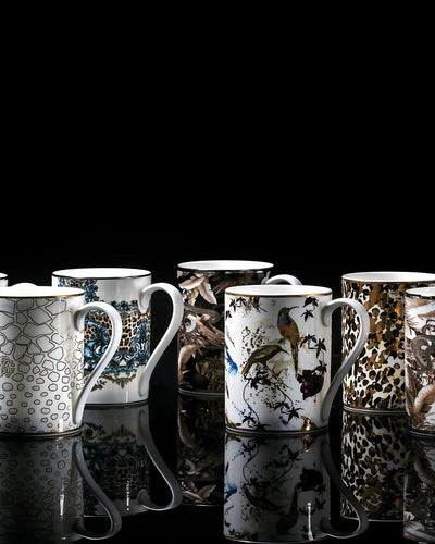Roberto Cavalli Home Mug Cup AZULEJOS in Luxury Box diam. 2.5", H 3.3", cap. 12.5 oz
