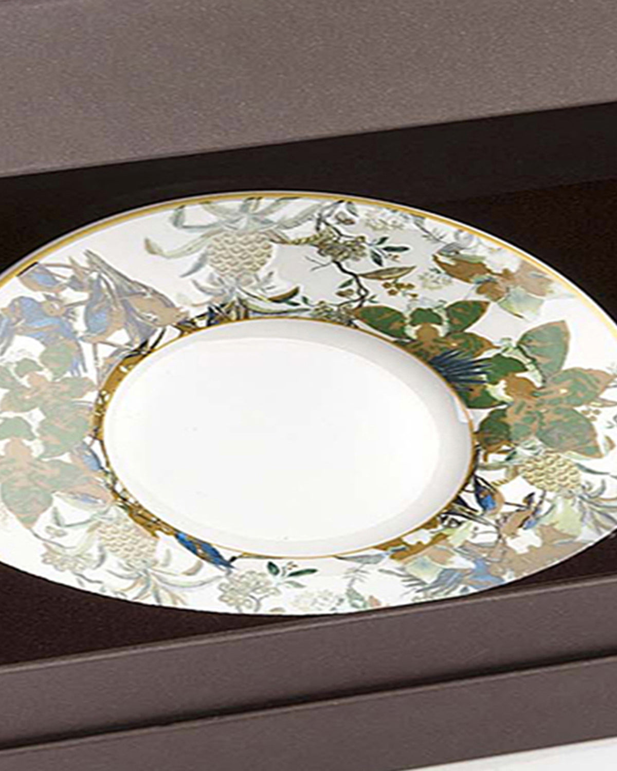 Coffee Cup & Saucer FLOWERS MODEL F-B Set of 2 in Luxury Box  diam. 2.3", H 2.5", Cap. 4 oz, Saucer diam. 4.75"