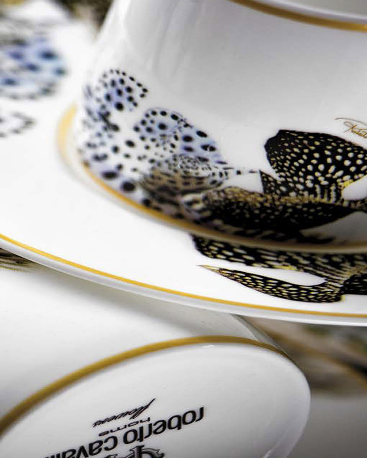 Coffee Cup & Saucer FLOWERS MODEL C-E Set of 2 in Luxury Box  diam. 2.3", H 2.5", Cap. 4 oz, Saucer diam. 4.75"