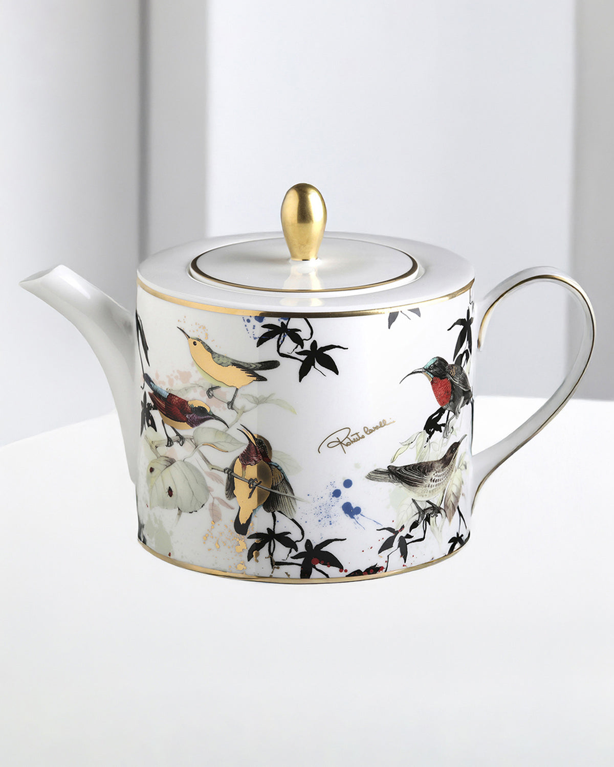 Tea Pot or Coffee Pot GARDEN'S BIRDS   diam. 4.75", H 4.5"