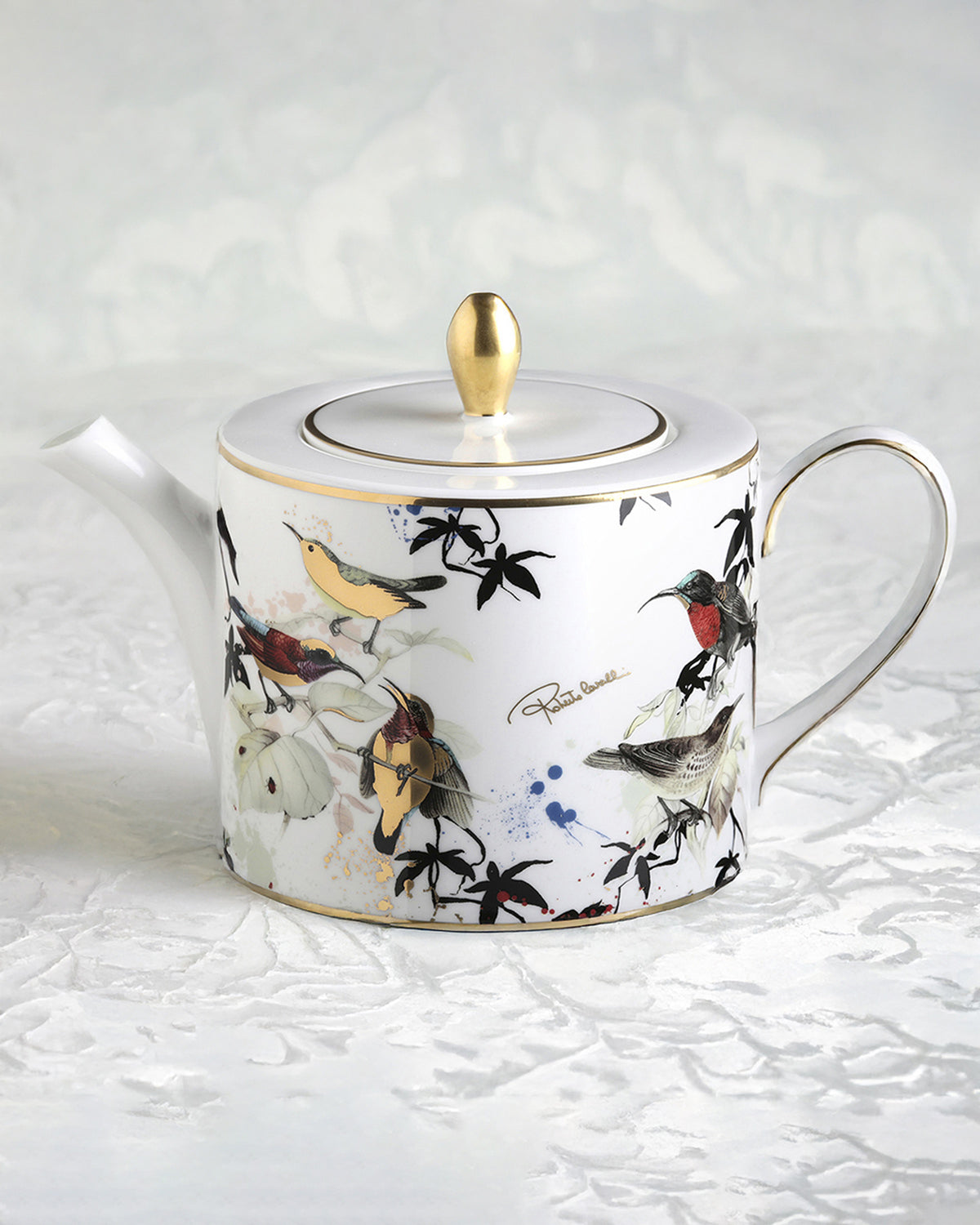 Tea Pot or Coffee Pot GARDEN'S BIRDS   diam. 4.75", H 4.5"