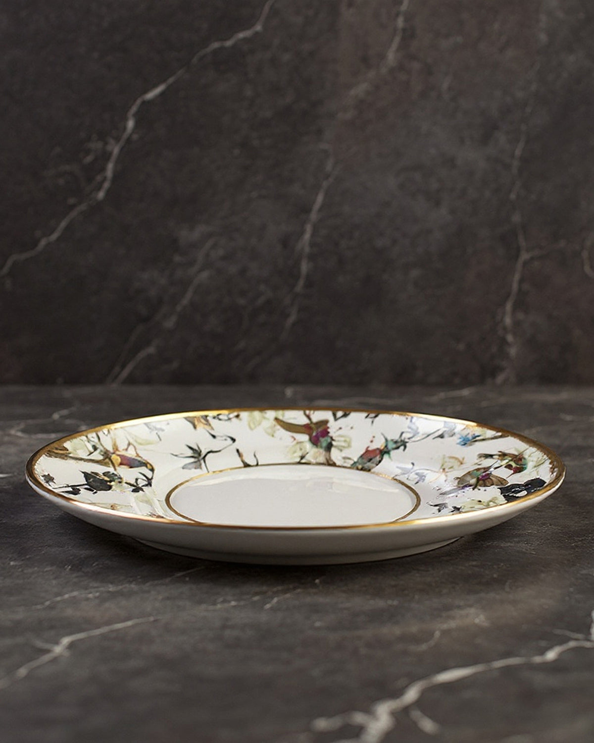 Tea Cup & Saucer GARDEN'S BIRDS Set of 2 in Luxury Box diam. 3.3", H 2.3", cap. 7.5 oz, Saucer diam. 6"