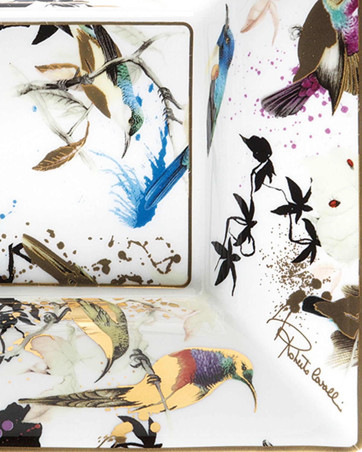 Tray GARDEN'S BIRDS Rectangular Large  7.75" x 6.3"