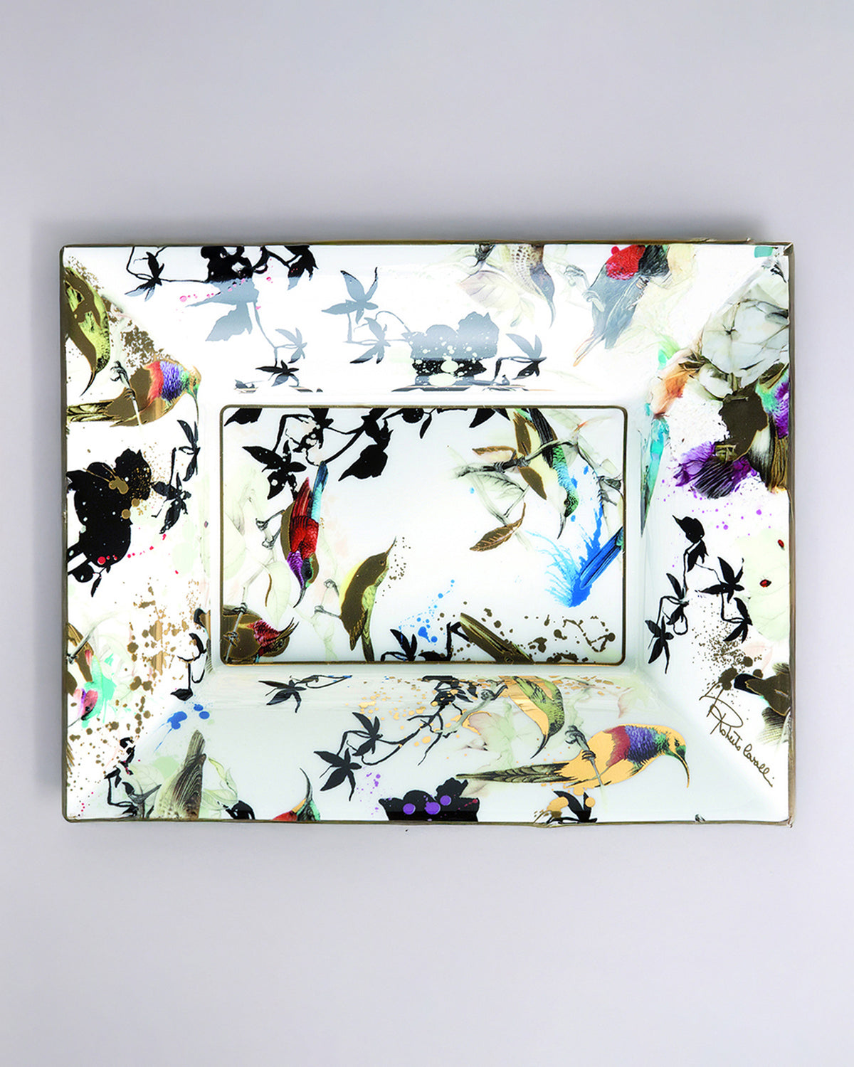 Tray GARDEN'S BIRDS Rectangular Large  7.75" x 6.3"