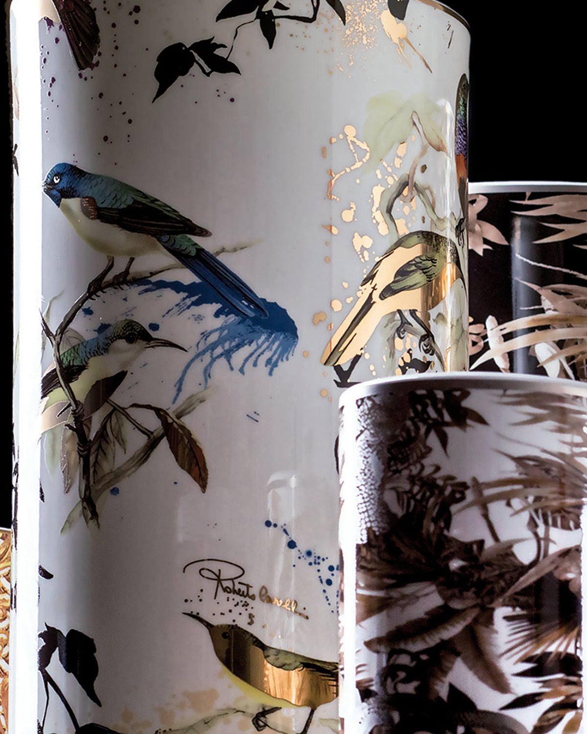 Medium Vase GARDEN'S BIRDS   diam. 3.75