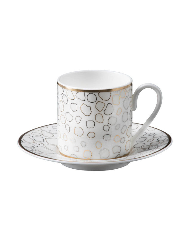 Coffee Cup & Saucer GIRAFFE Set of 2 in Luxury Box  diam. 2.3", H 2.5", Cap. 4 oz, Saucer diam. 4.75"
