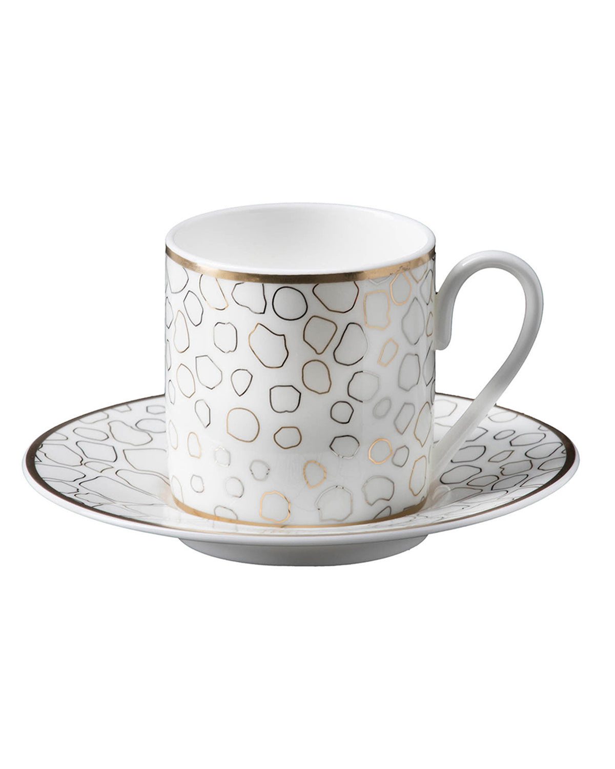 Coffee Cup & Saucer GIRAFFE Set of 2 in Luxury Box  diam. 2.3", H 2.5", Cap. 4 oz, Saucer diam. 4.75"