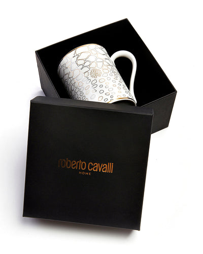 Roberto Cavalli Home Mug Cup GIRAFFE in Luxury Box diam. 2.5", H 3.3", cap. 12.5 oz